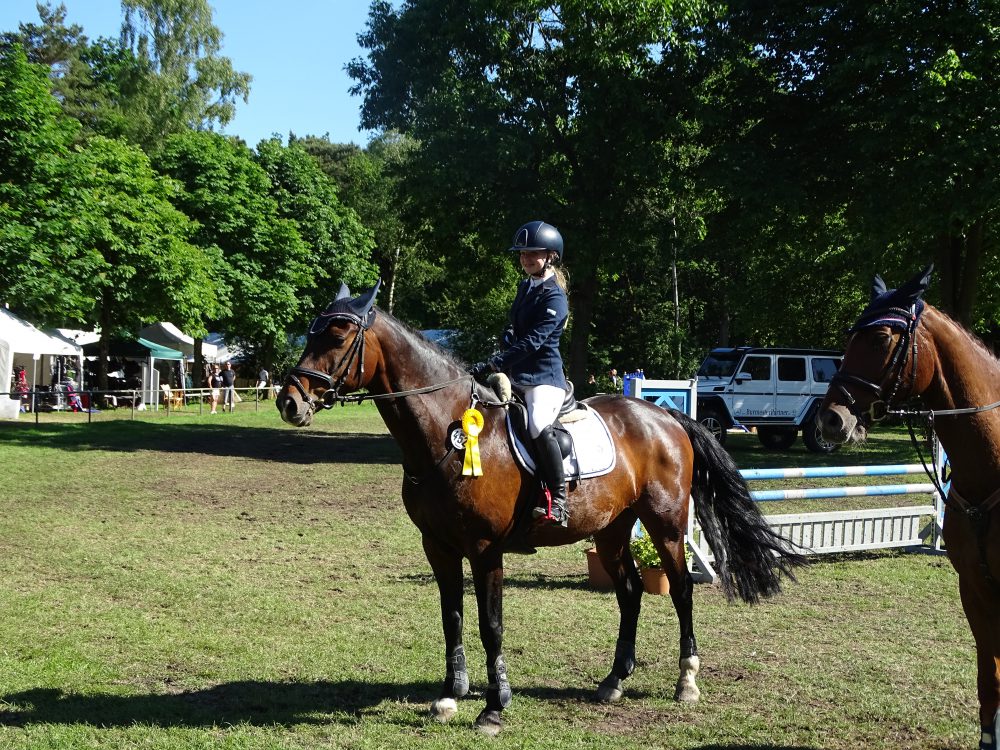 Holsteiner Schaufenster, Foto (priv): Madita Bruhn mit Chakira B = Sieger 1. Qualif. HS-JF in Wedel